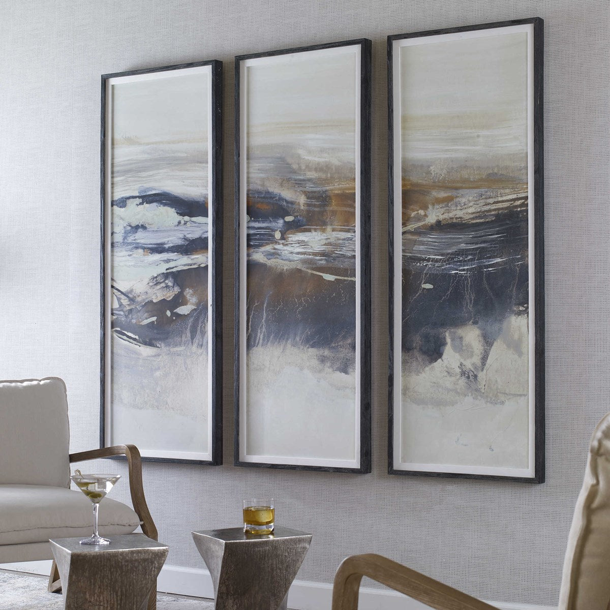 Uttermost Graphite Horizon Set of 3 Framed Prints - Image 3