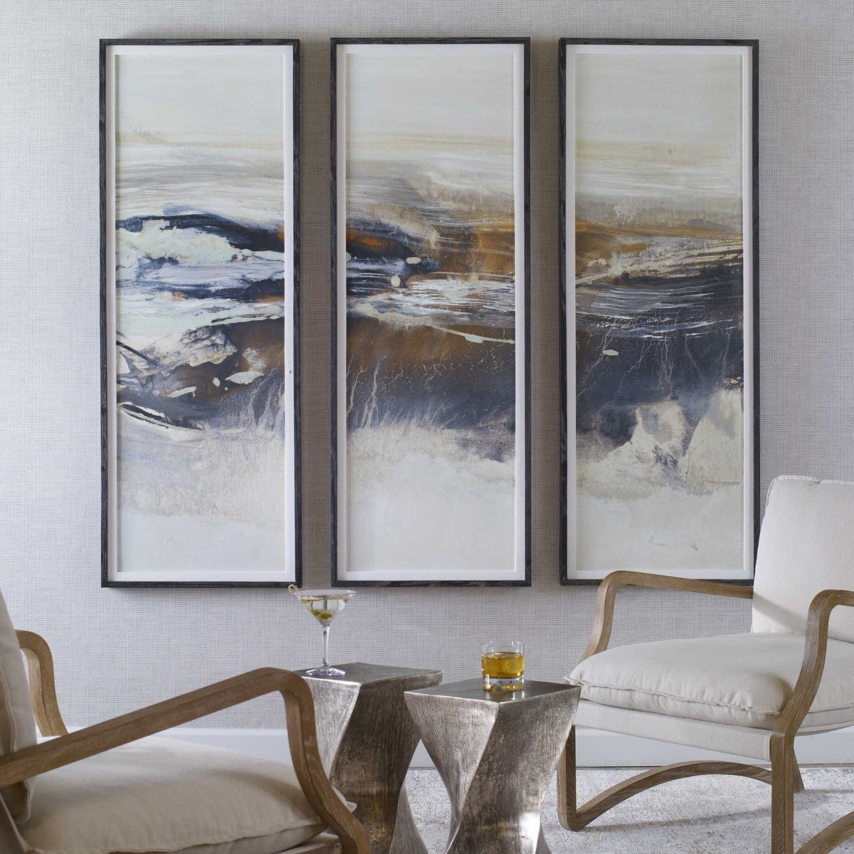 Uttermost Graphite Horizon Set of 3 Framed Prints - Image 2