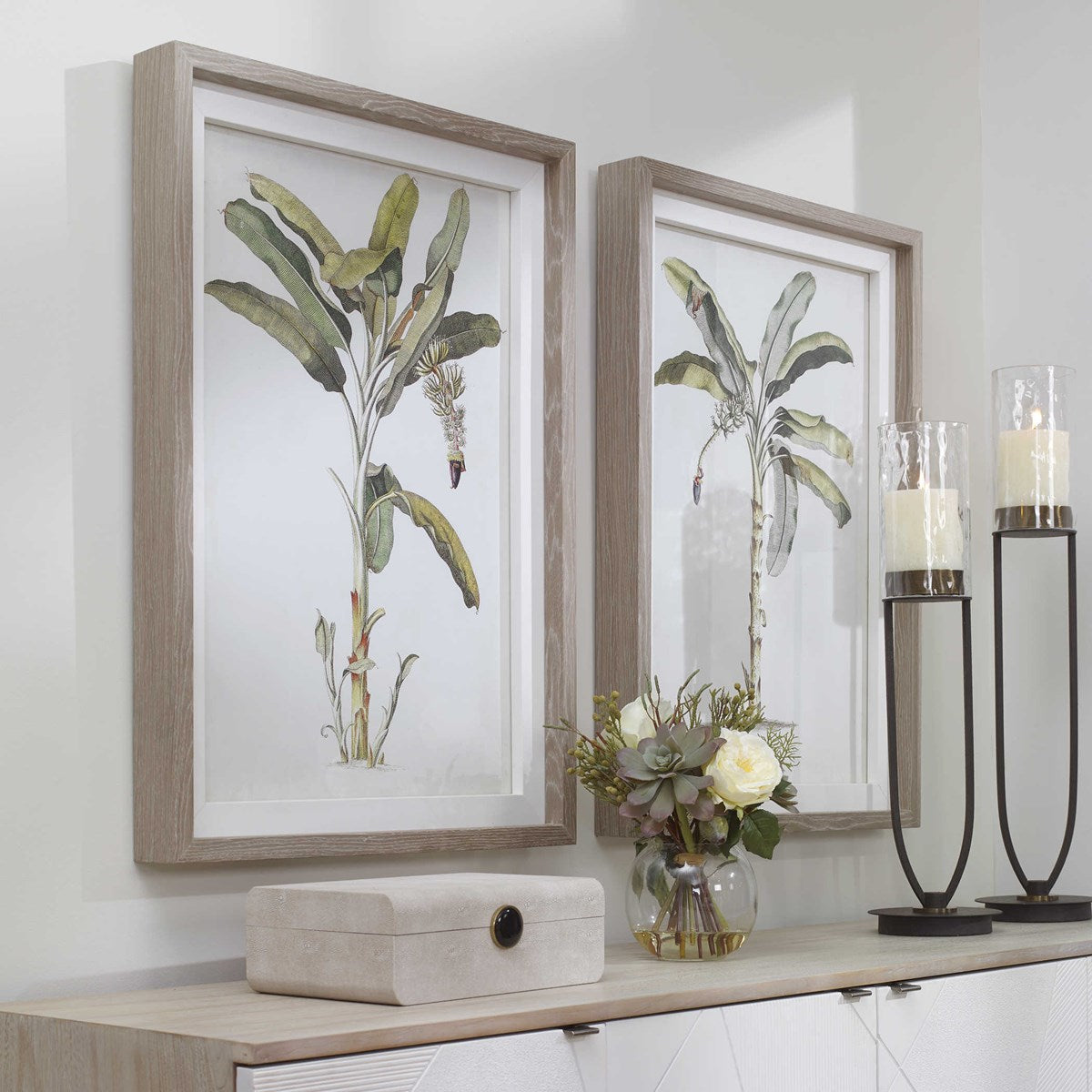 Uttermost Banana Palm Set of 2 Coastal Style Framed Prints - Image 3