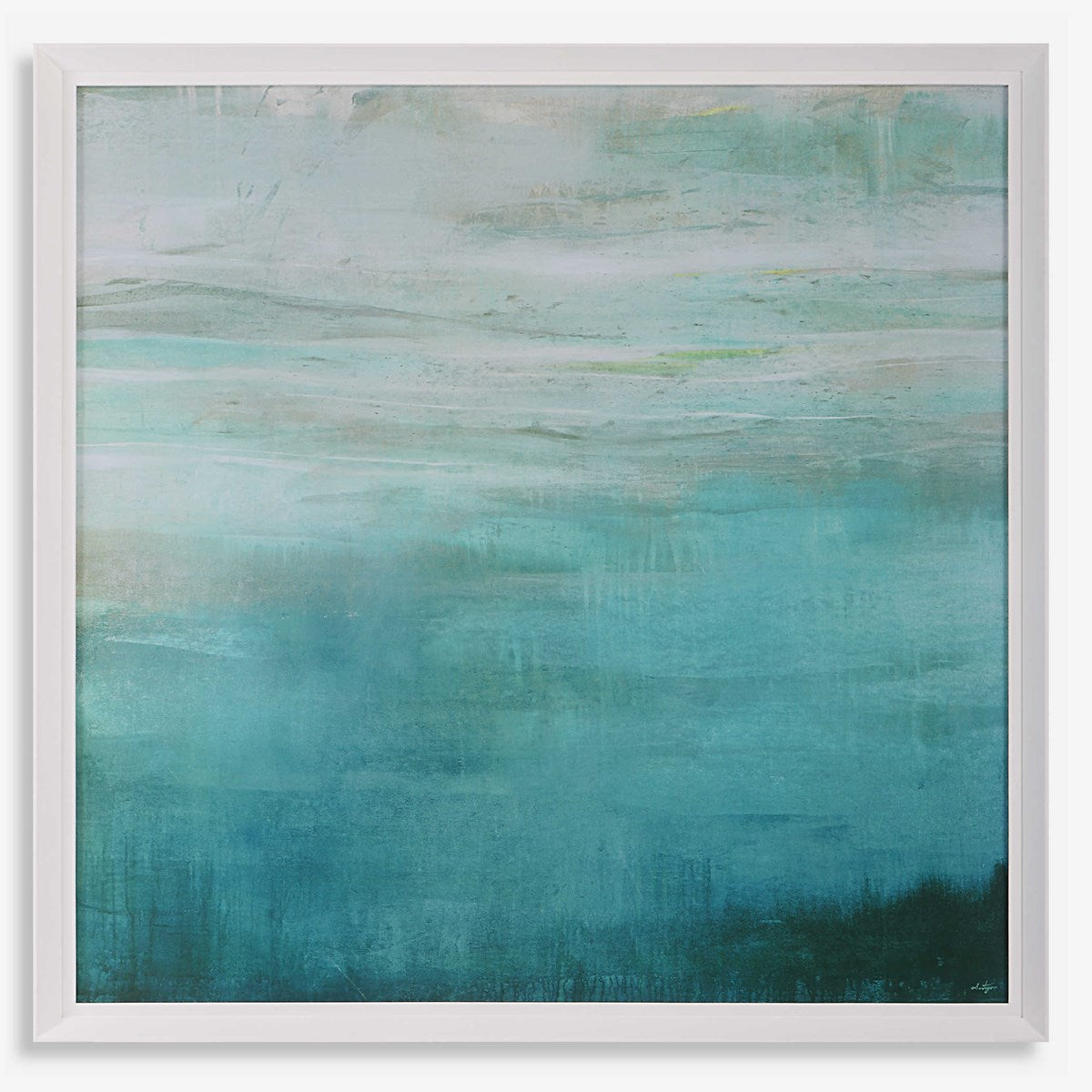 Uttermost Cancun Teal Waters White Framed Print - Image 2
