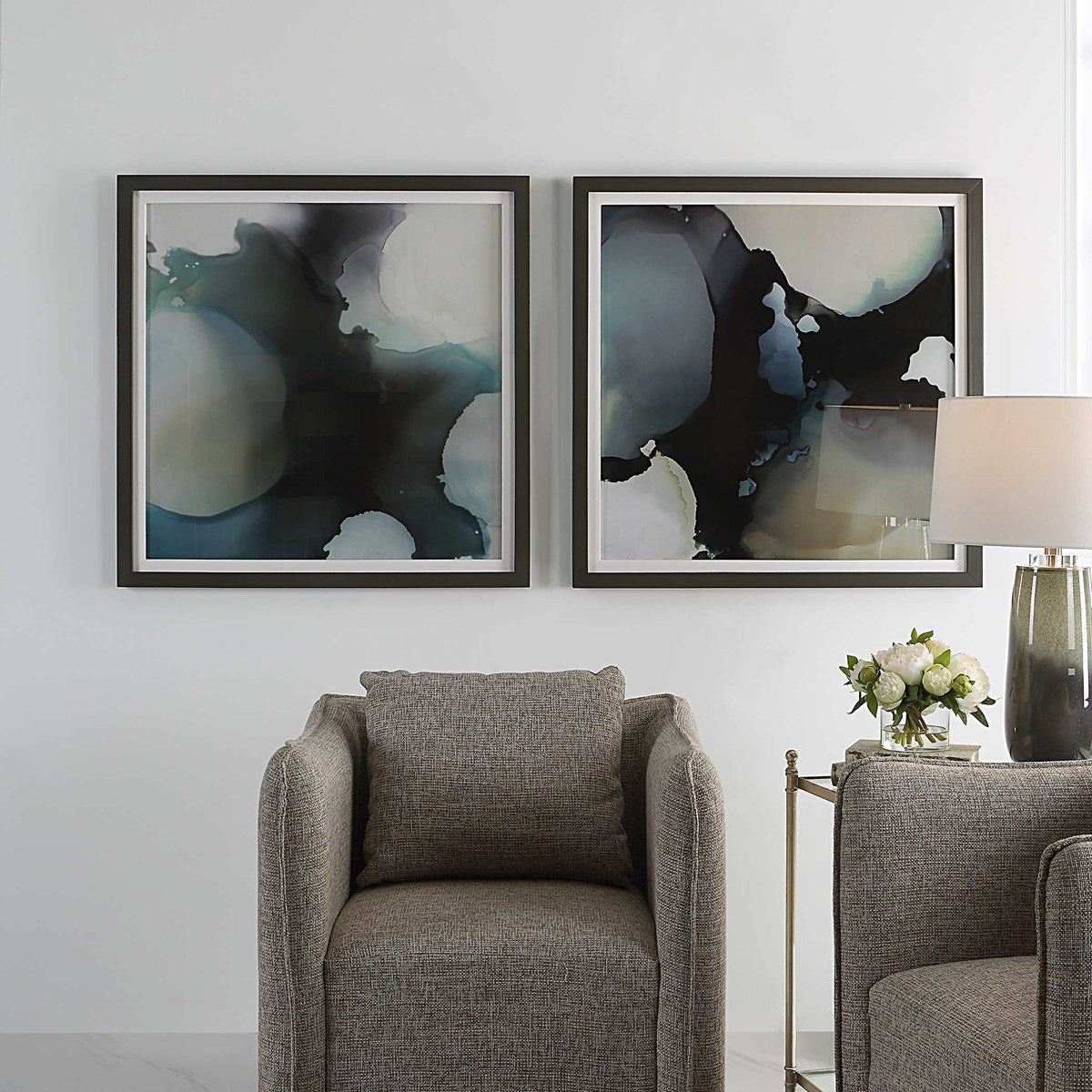 Uttermost Telescopic Set of 2 Modern Framed Prints - Image 1