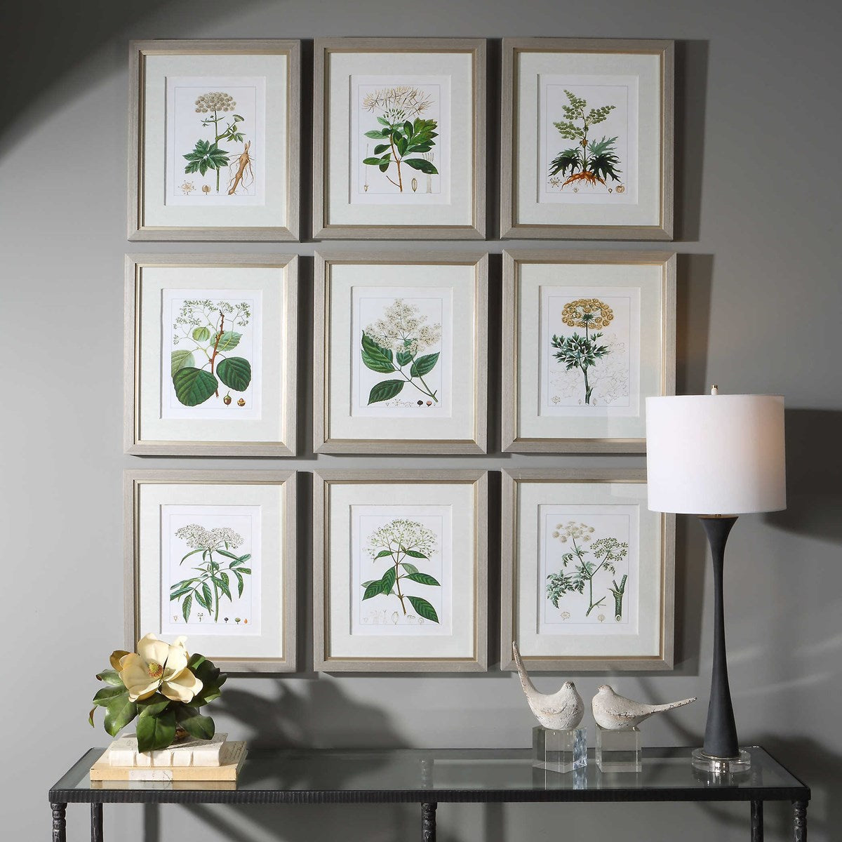 Uttermost Antique Botanicals Set of 9 Framed Prints - Image 2