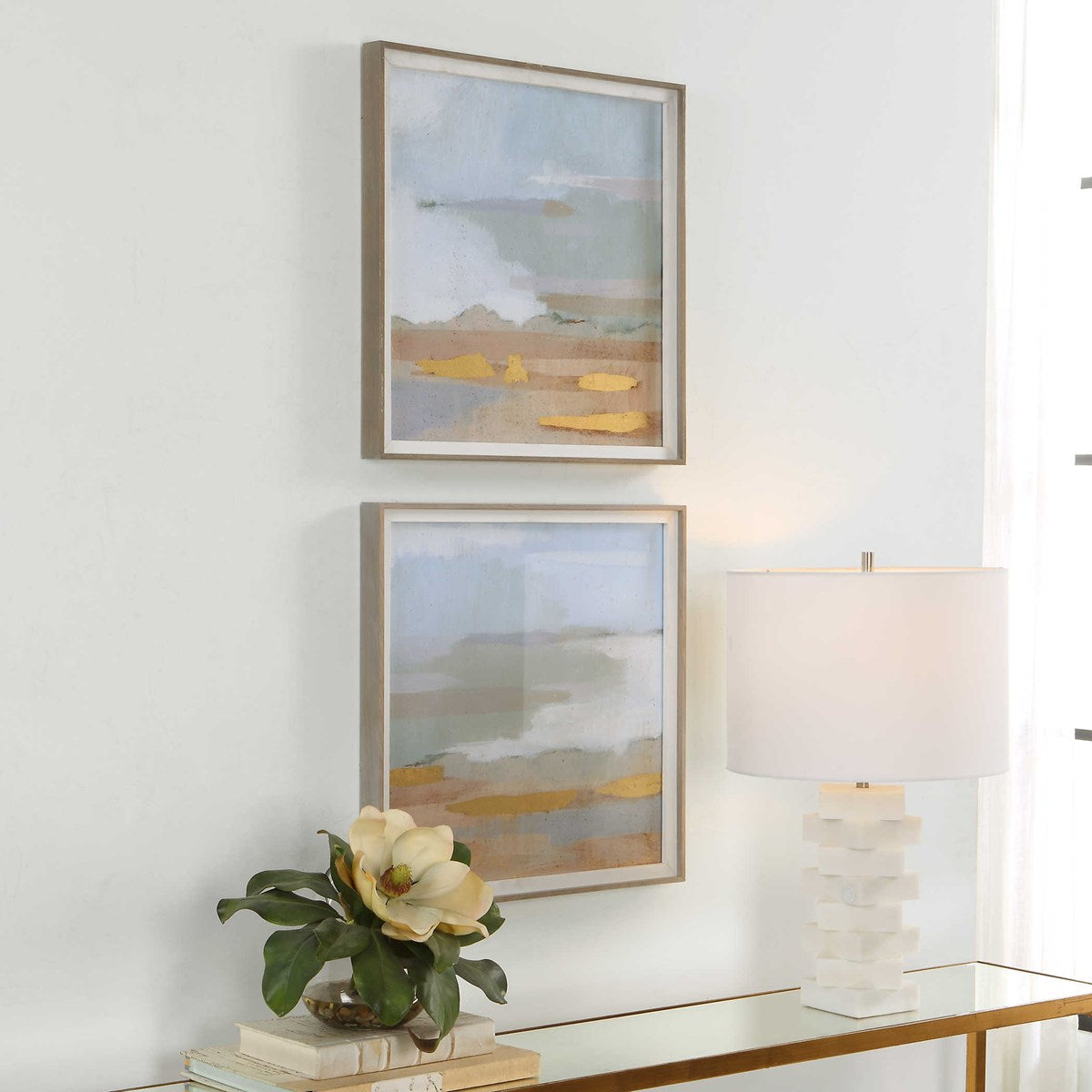 Uttermost Abstract Coastline Set of 2 Framed Prints - Image 3