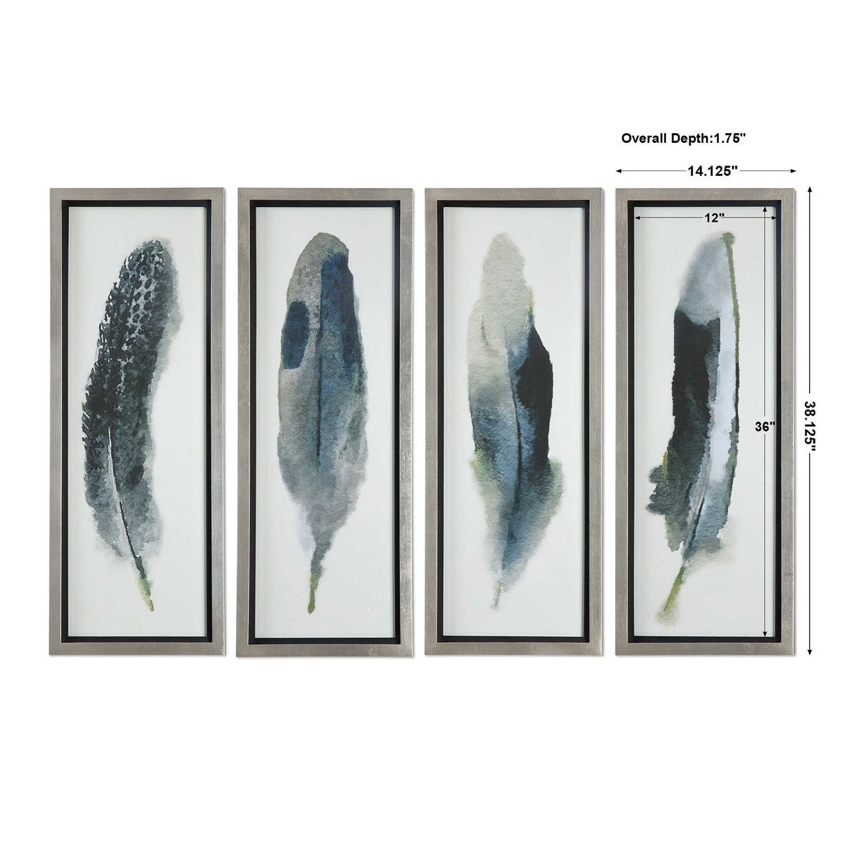 Uttermost Feathered Beauty Set of 4 Contemporary Framed Prints - Image 3