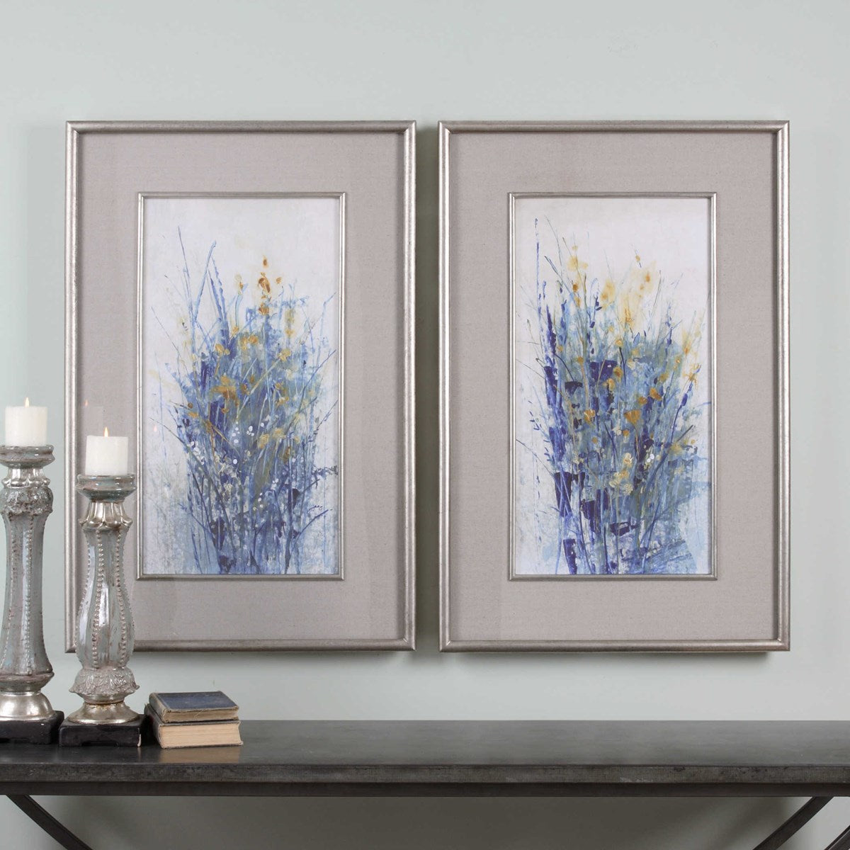 Uttermost Indigo Florals Set of 2 Framed Prints - Image 2