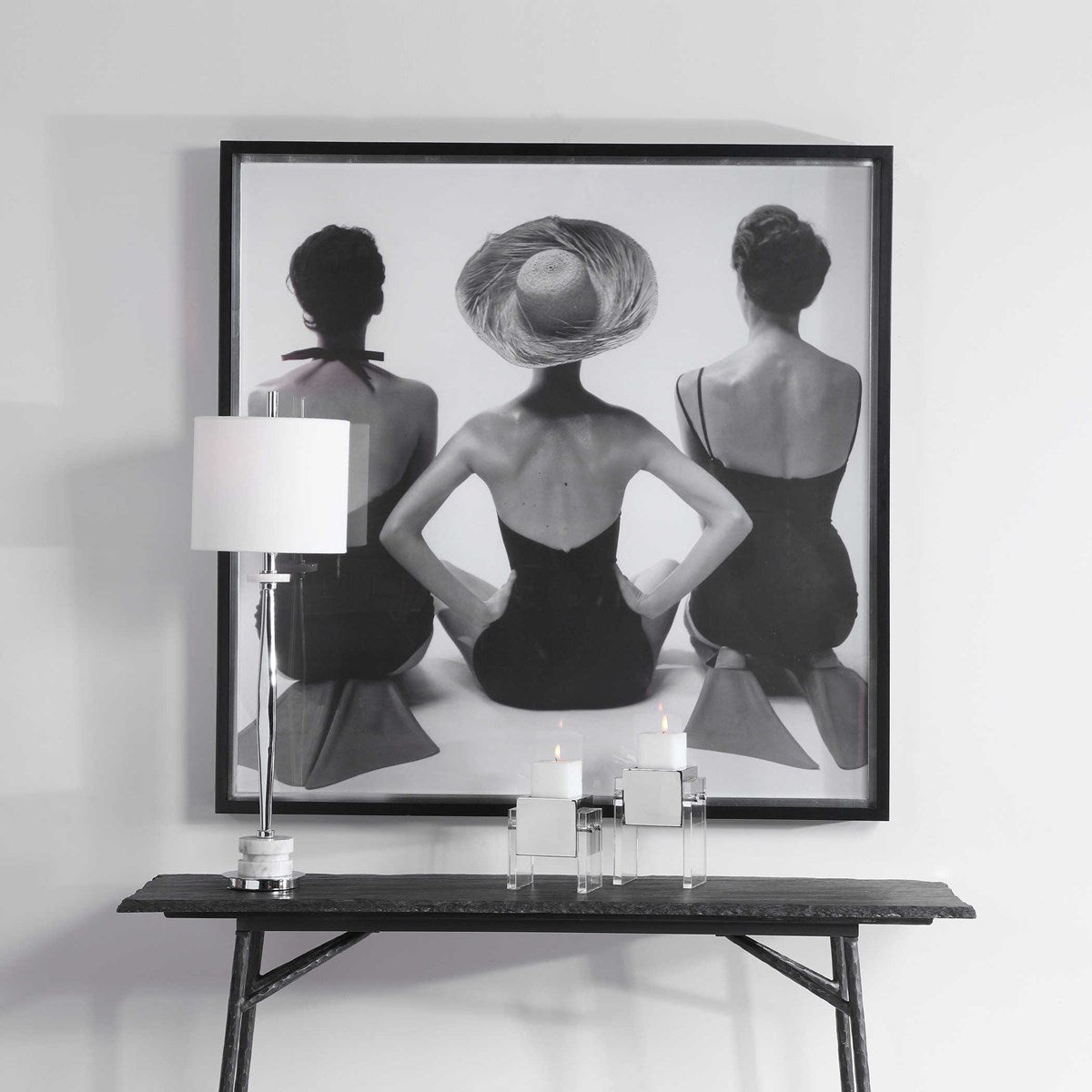 Uttermost Ladies’ Swimwear1959 Black and White Framed Print