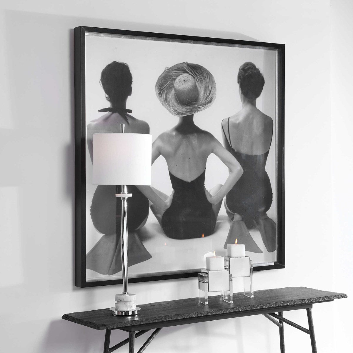 Uttermost Ladies' Swimwear1959 Black and White Framed Print - Image 3