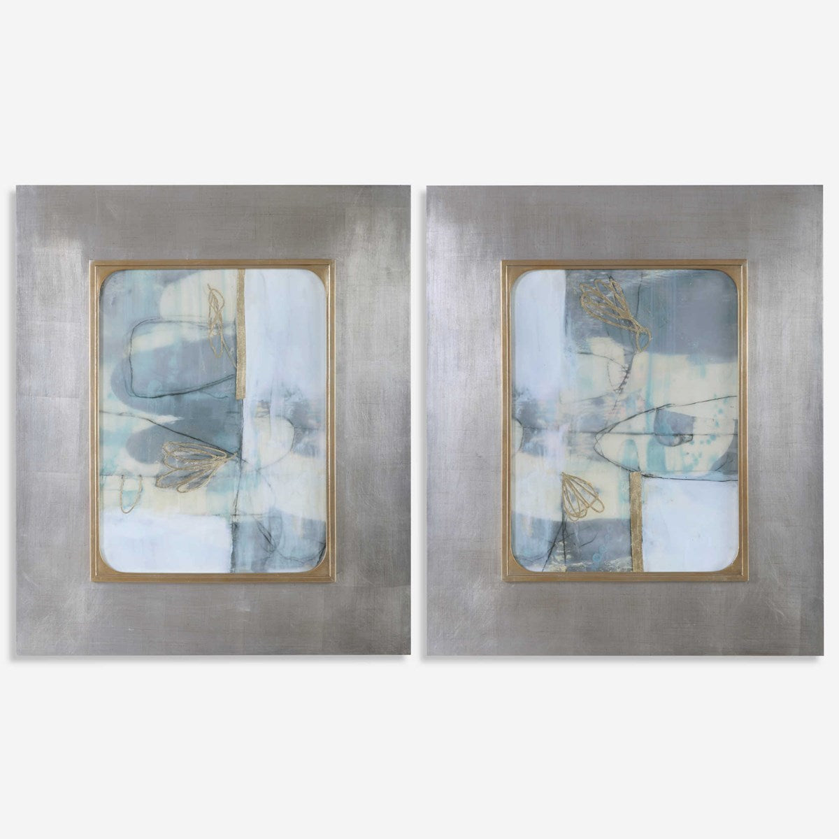 Uttermost Gilded Whimsy Set of 2 Abstract Framed Prints - Image 1