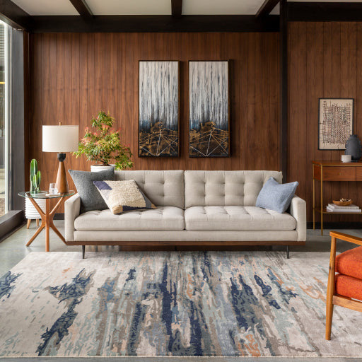 Surya Rugs Kavita Collection Gray, Blue, Teal, Brown & Beige Area Rug KVT-2302 - Image 1