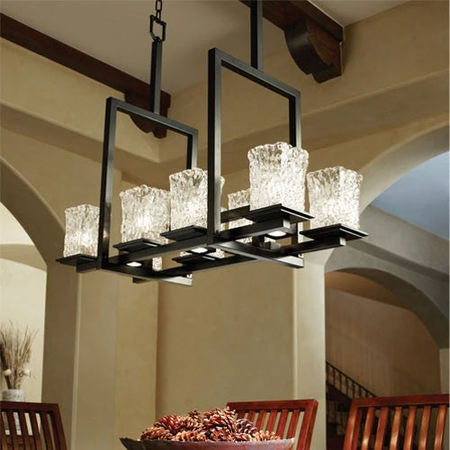 Group Veneto Luce Montana 8-Up and Three-Downlight Matte Black Bridge Chandelier - Image 1
