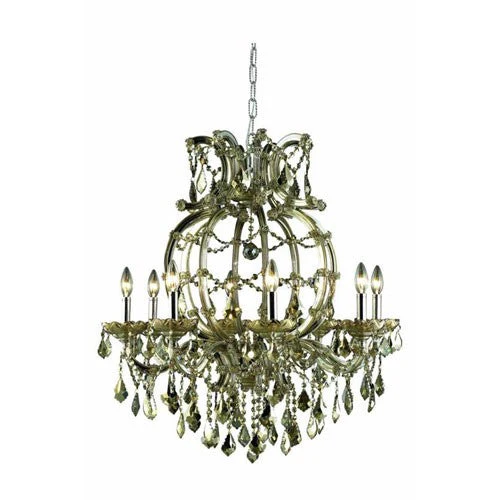 Maria Theresa Royal Cut Crystal Golden Teak Eight Light 32.5-in Chandelier - Image 1