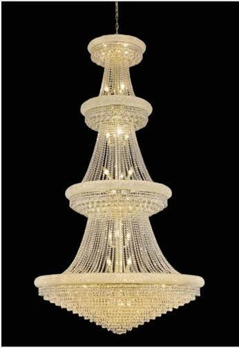 Gold Forty-Two Light Chandelier with Clear Royal Cut Crystals - Image 1
