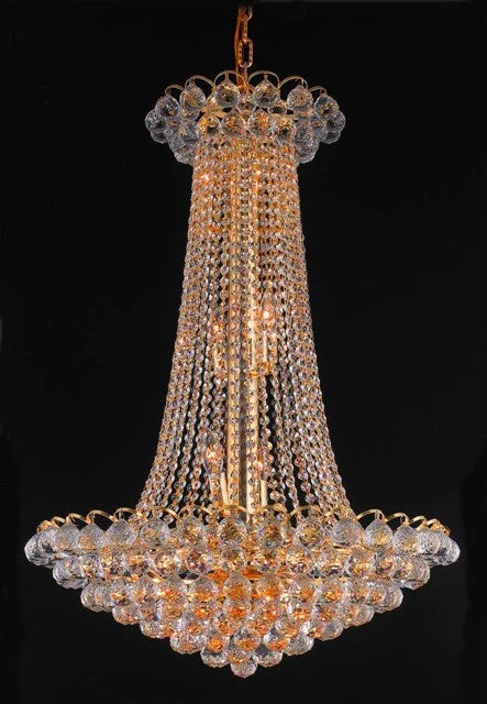 15 Light crystal chandelier golden plated - Image 1