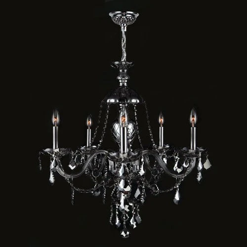 Five-Light Chrome Finish with Smoke Crystal Chandelier - Image 1