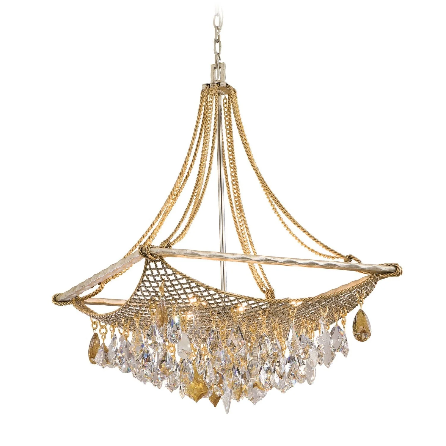 Silver And Gold Leaf Eight-Light Medium Pendant - Image 1