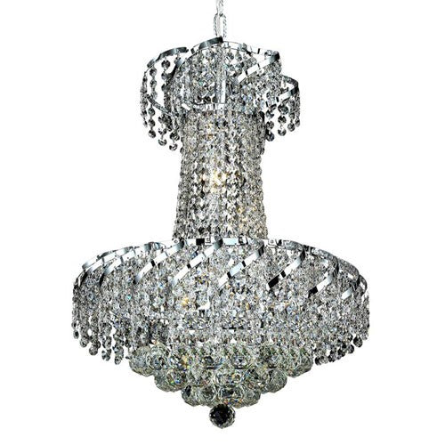 Chrome Six-Light 18-Inch Chandelier with Royal Cut Clear Crystal - Image 1