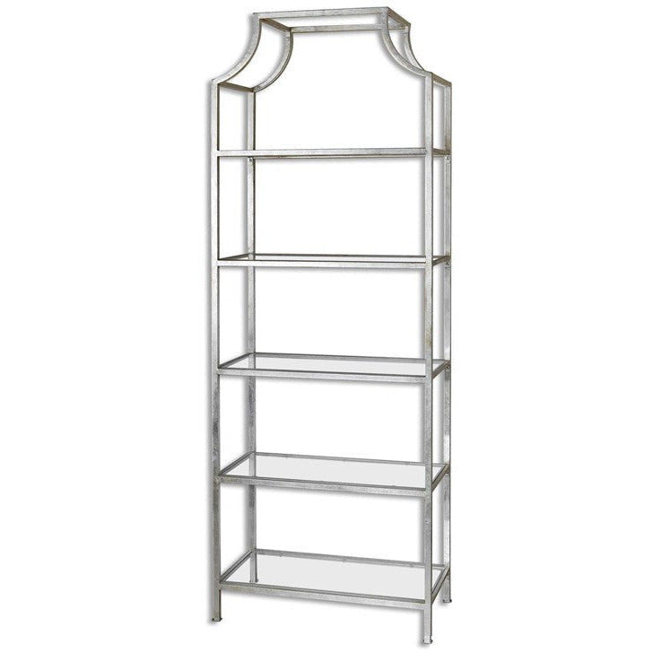 Uttermost Aurelie Silver Leaf Contemporary Etagere Bookcase - Image 2