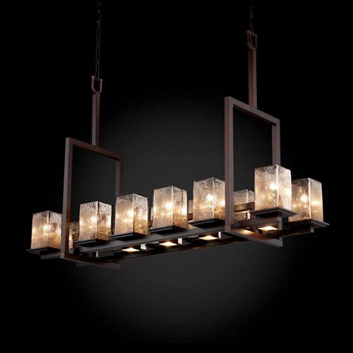 Group Fusion Montana 12-Up and Five-Downlight Dark Bronze Tall Bridge Chandelier - Image 1