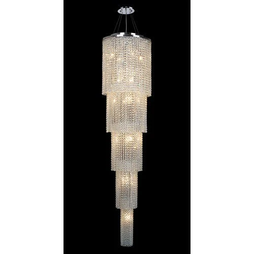 Corp Prism 19-Light Chrome Finish with Clear-Crystals Chandelier 5 Tiers - Image 1