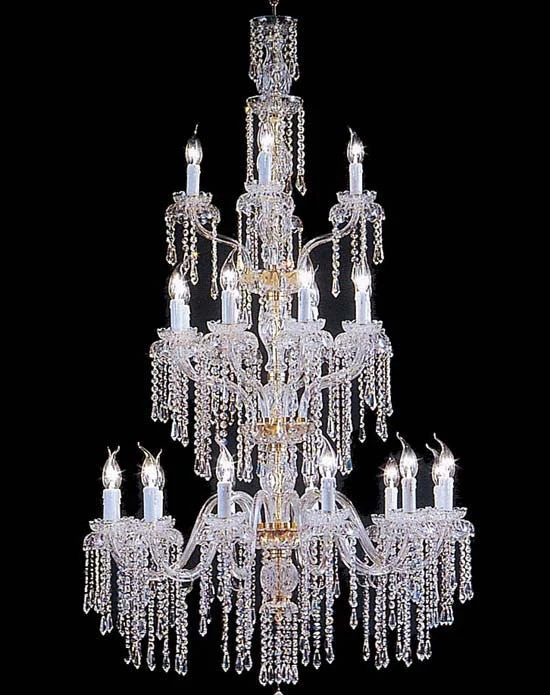 24 Lights Bohemian Crystal chandelier in gold plated finish - Image 1