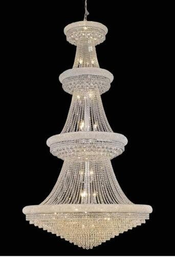 Chrome Forty-Two Light Chandelier with Clear Royal Cut Crystals - Image 1