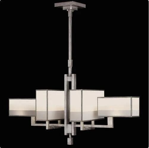 Silver Six-Light Chandelier in Warm Muted Silver Leaf Finish - Image 1