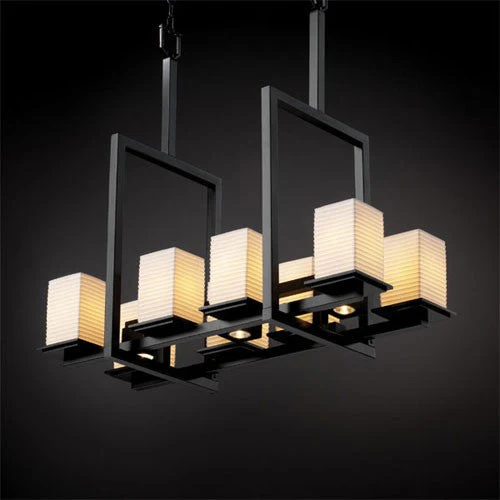 Limoges Montana 8-Up and Three-Downlight Matte Black Bridge Chandelier - Image 1