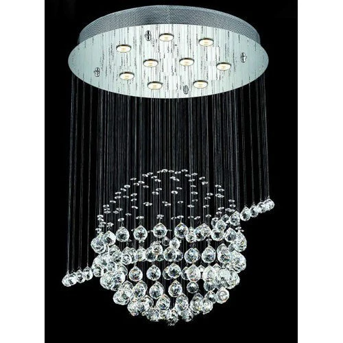 Galaxy Orbit Chrome Seven-Light 26-Inch Pendant with Royal Cut Clear Crystal - Image 1
