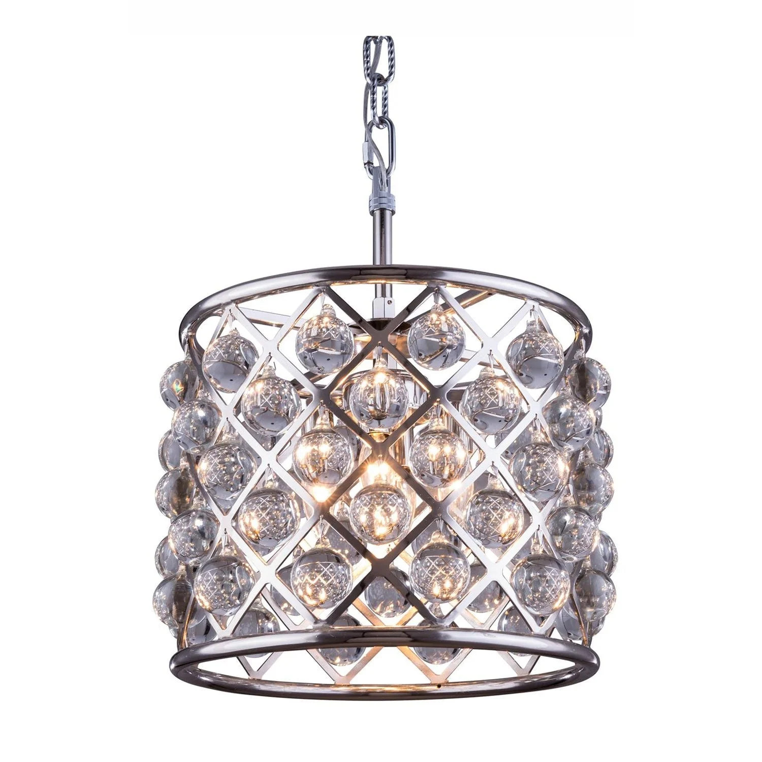 Madison Polished Nickel Three-Light Pendant with Royal Cut Clear Crystals - Image 1