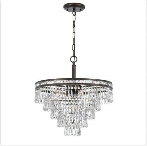 Six Light Hand Cut Crystal Chandelier - Image 1