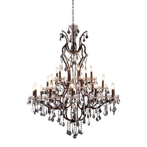 Elena Rustic Intent 25-Light Chandelier with Silver Crystals - Image 1