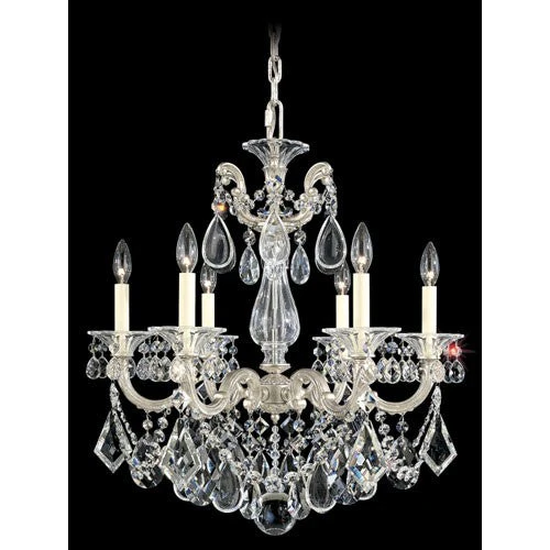 Silver Six-Light Clear Heritage Handcut Crystal Chandelier, 23W x 25H x 23D - Image 1