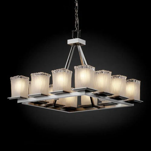 Group Veneto Luce Montana 12-Light Brushed Nickel Short Ring Chandelier - Image 1
