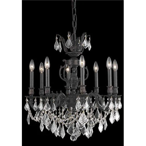 Marseille Dark Bronze Eight-Light Chandelier with Golden Shadow/Champagne Royal Cut Crystals - Image 1