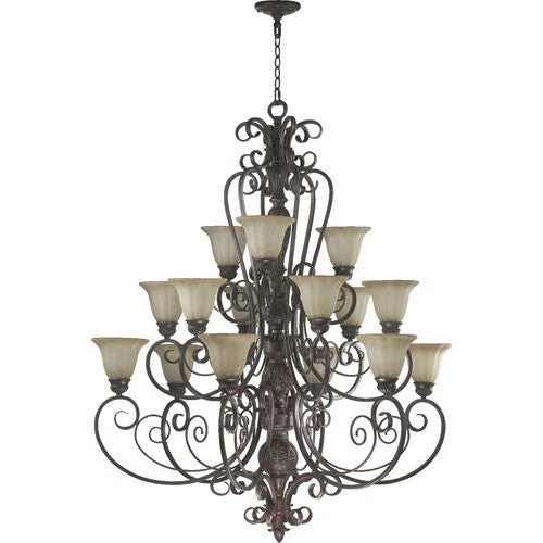 Fifteen-Light Gilded Bronze Chandelier - Image 1
