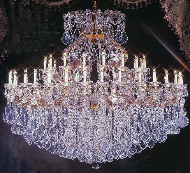 Gold plated Maria Theresa chandelier dressed with chinese number one crystal - Image 1