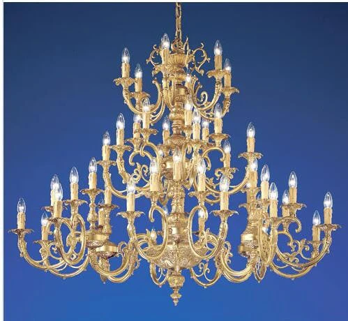 Bronze with Brown Patina Forty Eight-Light Chandelier - Image 1