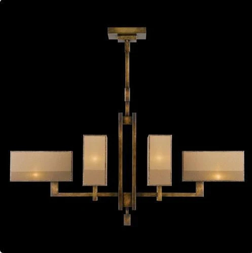 Six-Light Chandelier in Patinated Golden Bronze Finish - Image 1