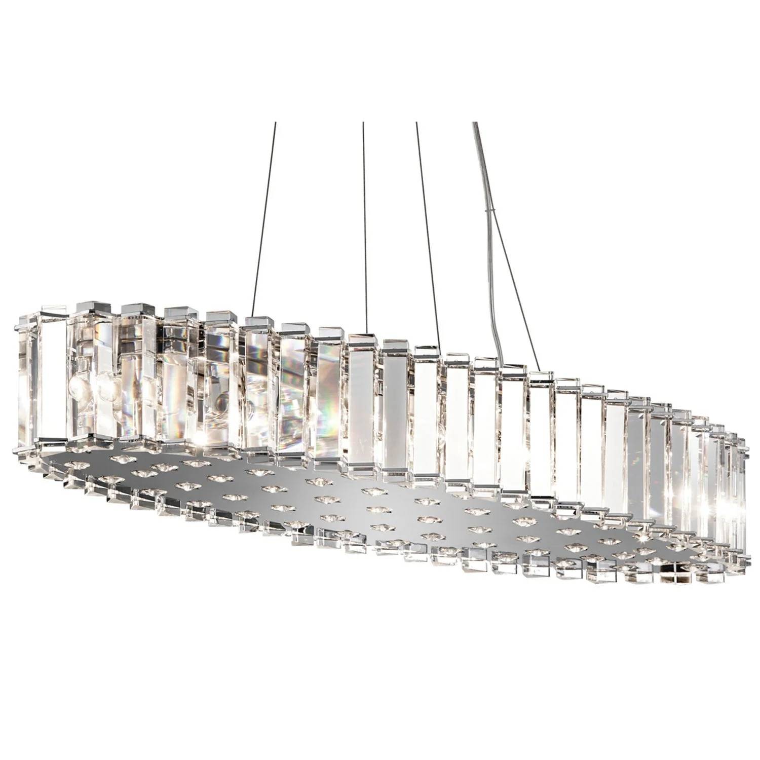 Skye Chrome Oval 12-Light Island Pendant - Image 1