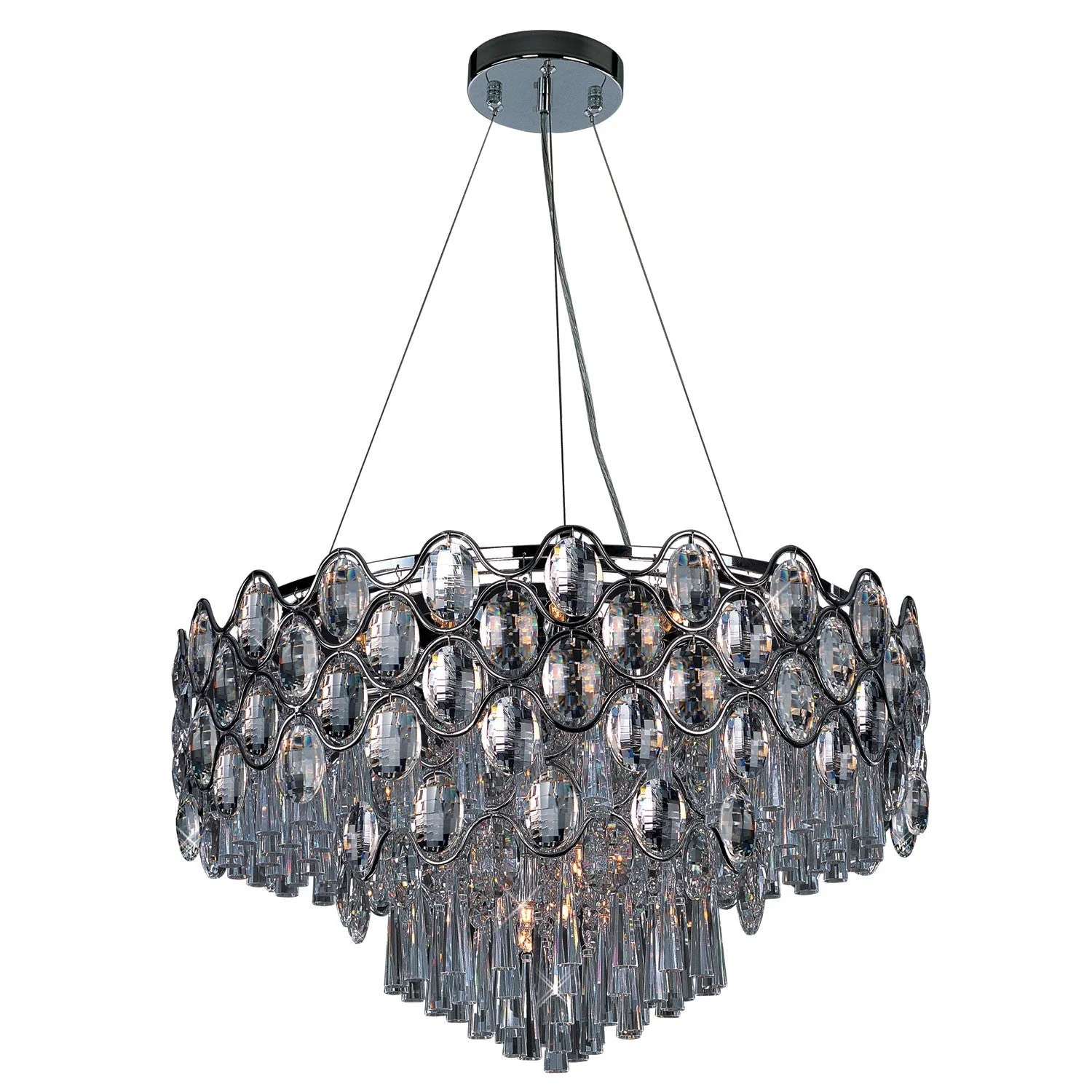 International Jewel Polished Chrome 24-Light Single Pendant - Image 1