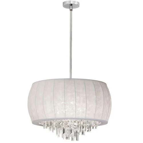 Six Light Crystal Pendant with White Lycra Shade - Image 1