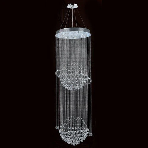 Corp Saturn Eight-Light Chrome Finish with Clear-Crystals Chandelier - Image 1