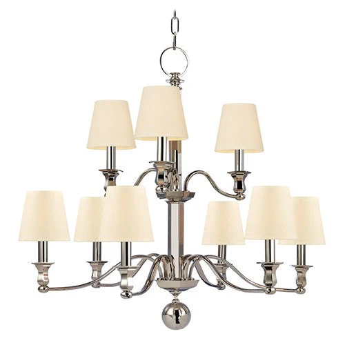 Nine-Light Chandelier with Cream Shade - Image 1