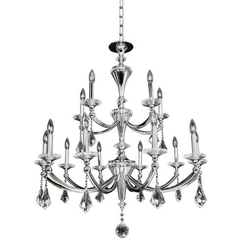 15-Light Two Tier Chandelier with Firenze Clear Crystal - Image 1