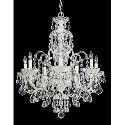 Olde World Silver Seven-Light Crystal Swarovski Elements Chandelier, 25W x 31H x 25D - Image 1