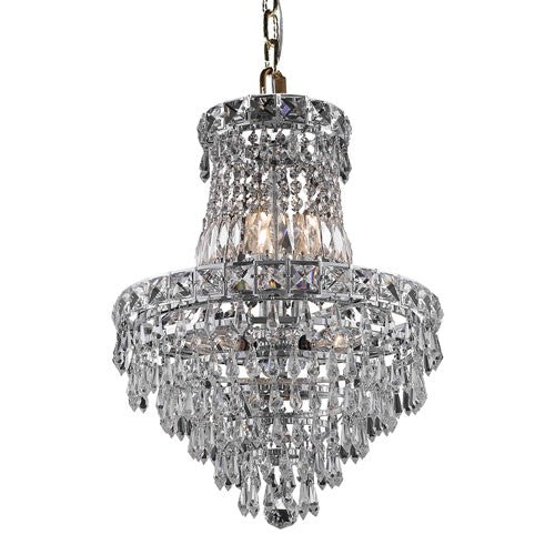 Chrome Six-Light 14-Inch Chandelier with Royal Cut Clear Crystal - Image 1