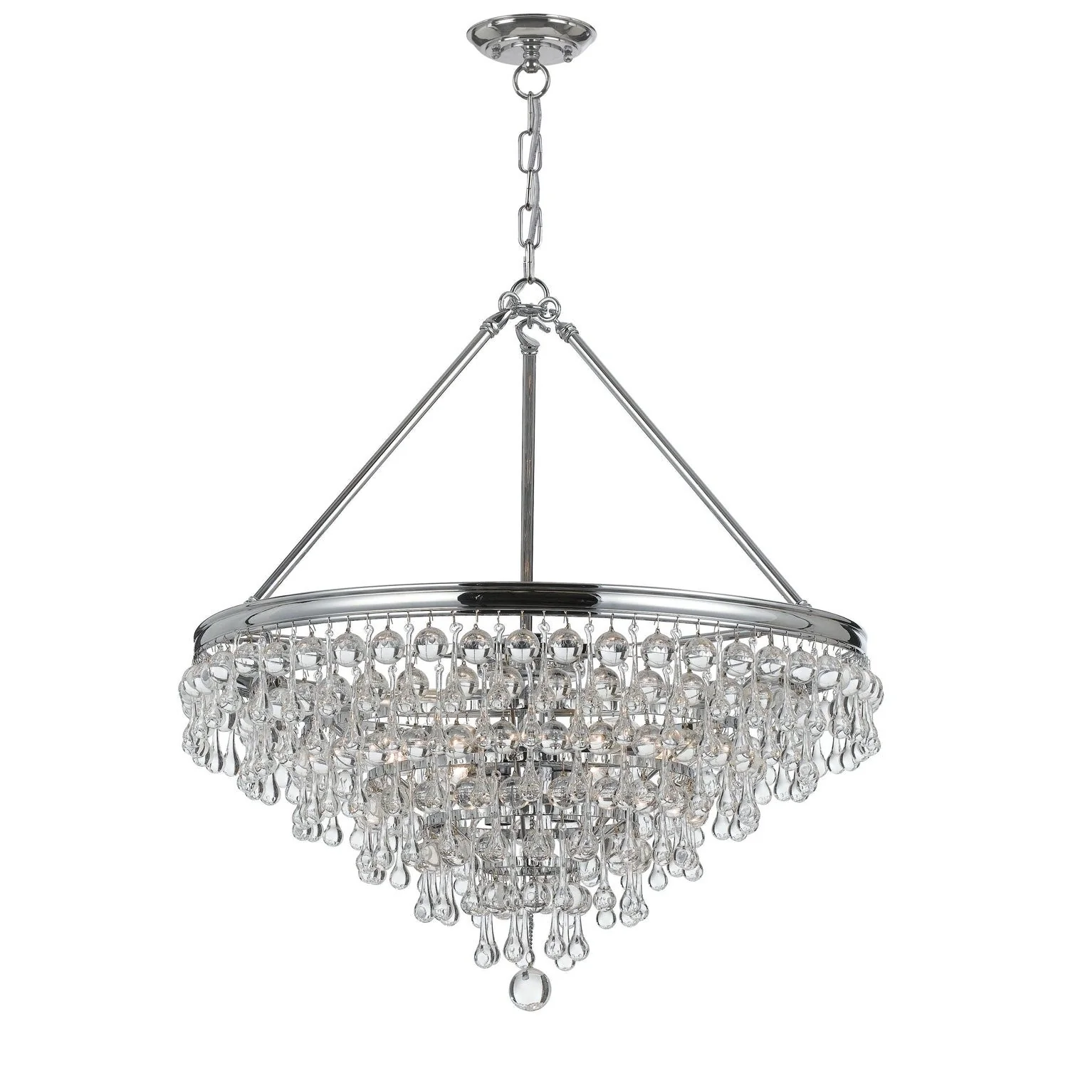Group Calypso Polished Chrome Six-Light Pendant with Clear Smooth Glass Balls - Image 1