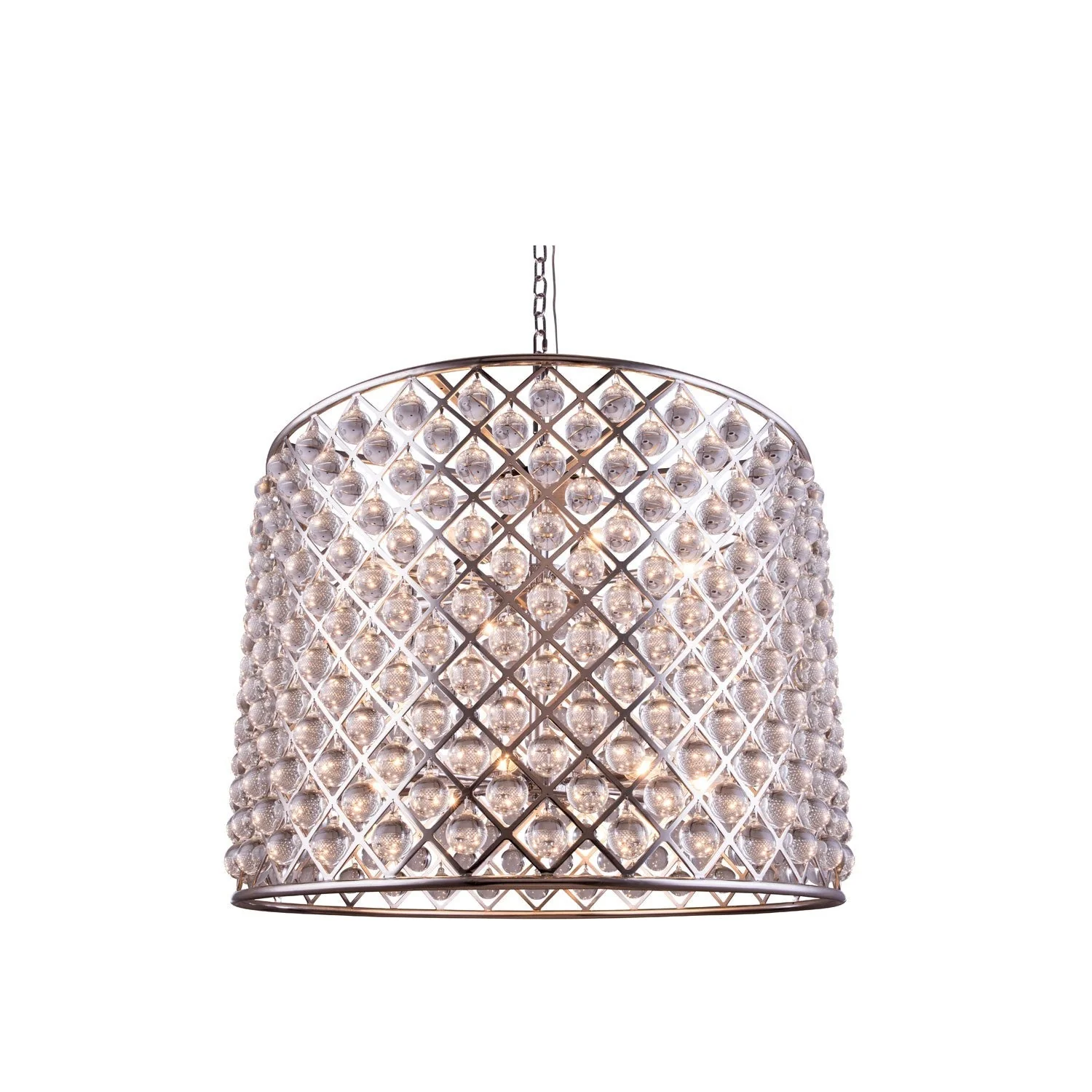 Madison Polished Nickel Twelve-Light Pendant with Royal Cut Clear Crystals - Image 1