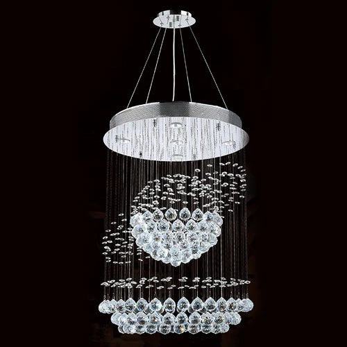 Corp Saturn Five-Light Chrome Finish with Clear-Crystals Chandelier - Image 1