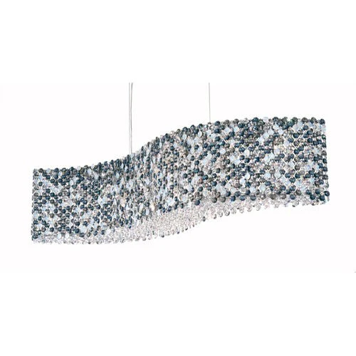 Stainless Steel 13-Light Azurite Swarovski Elements Pendant Light, 32W x 8H x 32D - Image 1